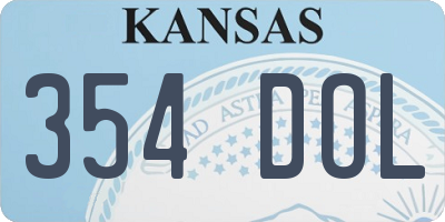 KS license plate 354DOL