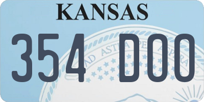 KS license plate 354DOO