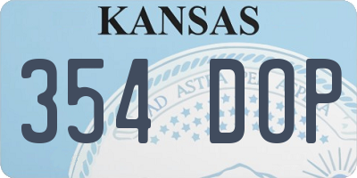 KS license plate 354DOP