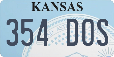 KS license plate 354DOS