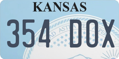 KS license plate 354DOX