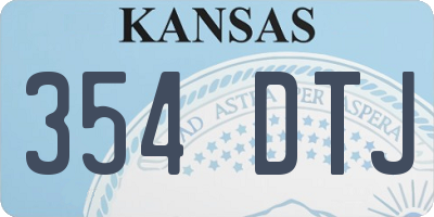 KS license plate 354DTJ