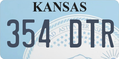 KS license plate 354DTR