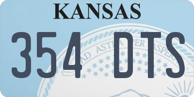 KS license plate 354DTS