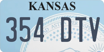 KS license plate 354DTV