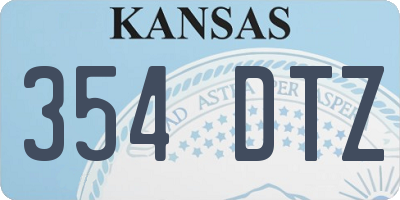 KS license plate 354DTZ