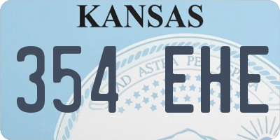 KS license plate 354EHE