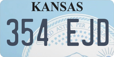KS license plate 354EJD