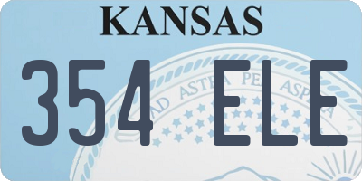 KS license plate 354ELE