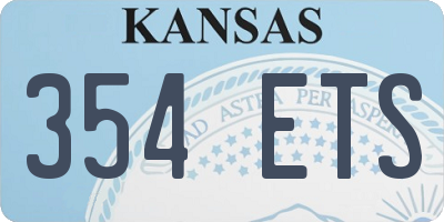 KS license plate 354ETS