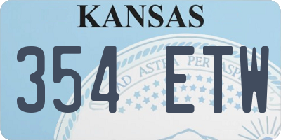 KS license plate 354ETW