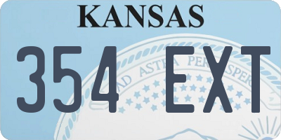 KS license plate 354EXT