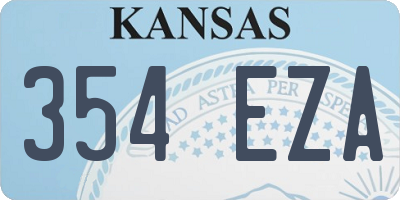 KS license plate 354EZA