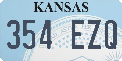 KS license plate 354EZQ