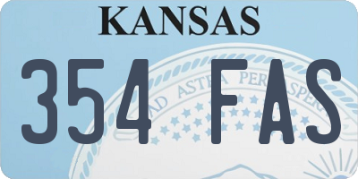 KS license plate 354FAS