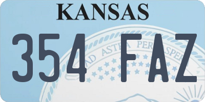 KS license plate 354FAZ
