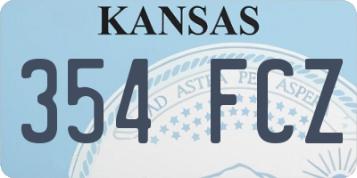 KS license plate 354FCZ