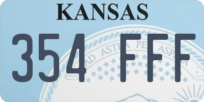 KS license plate 354FFF