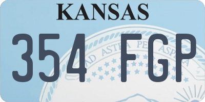 KS license plate 354FGP