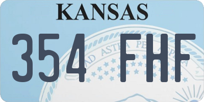 KS license plate 354FHF