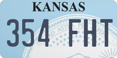 KS license plate 354FHT