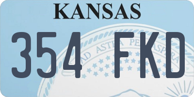 KS license plate 354FKD
