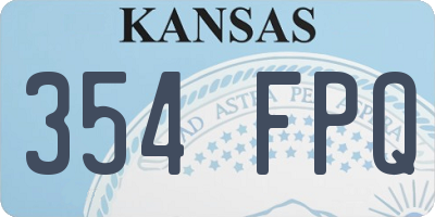 KS license plate 354FPQ