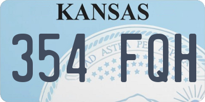 KS license plate 354FQH