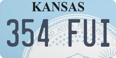 KS license plate 354FUI