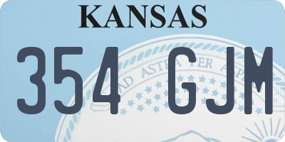 KS license plate 354GJM