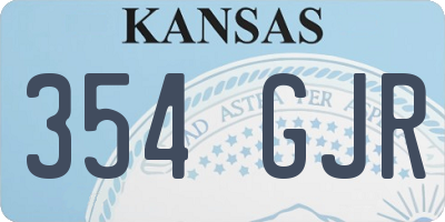 KS license plate 354GJR