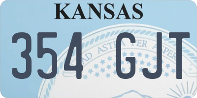KS license plate 354GJT
