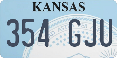 KS license plate 354GJU