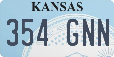 KS license plate 354GNN