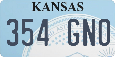 KS license plate 354GNO