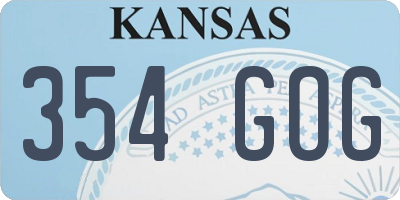 KS license plate 354GOG