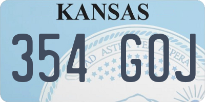 KS license plate 354GOJ