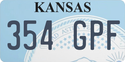 KS license plate 354GPF
