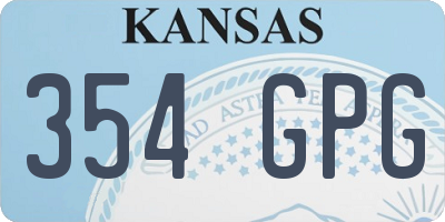 KS license plate 354GPG