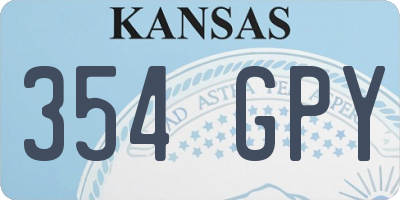KS license plate 354GPY