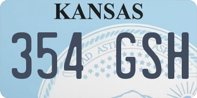KS license plate 354GSH