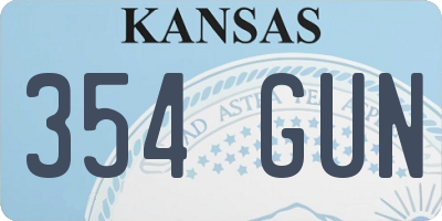 KS license plate 354GUN