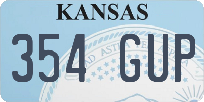 KS license plate 354GUP