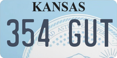 KS license plate 354GUT