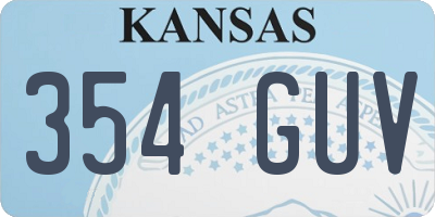KS license plate 354GUV