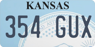 KS license plate 354GUX