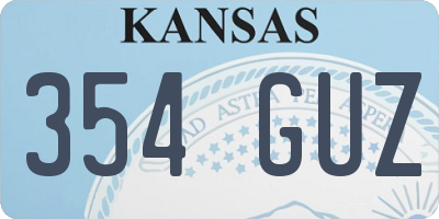KS license plate 354GUZ