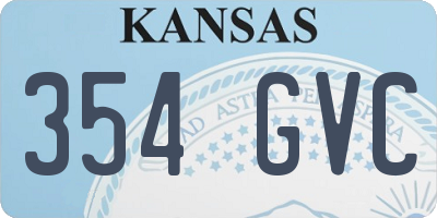KS license plate 354GVC