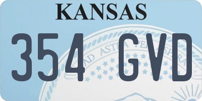 KS license plate 354GVD