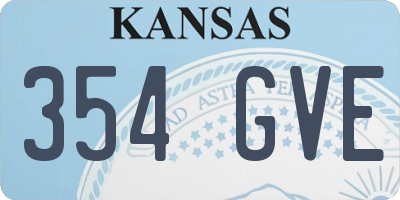 KS license plate 354GVE